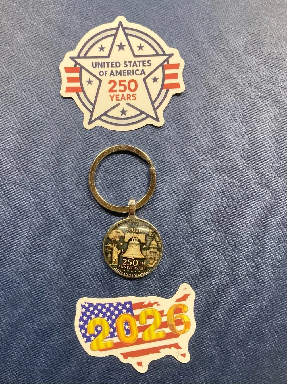 America 250 Anniversary Liberty Bell Keychain Gift Set Silver Tone New